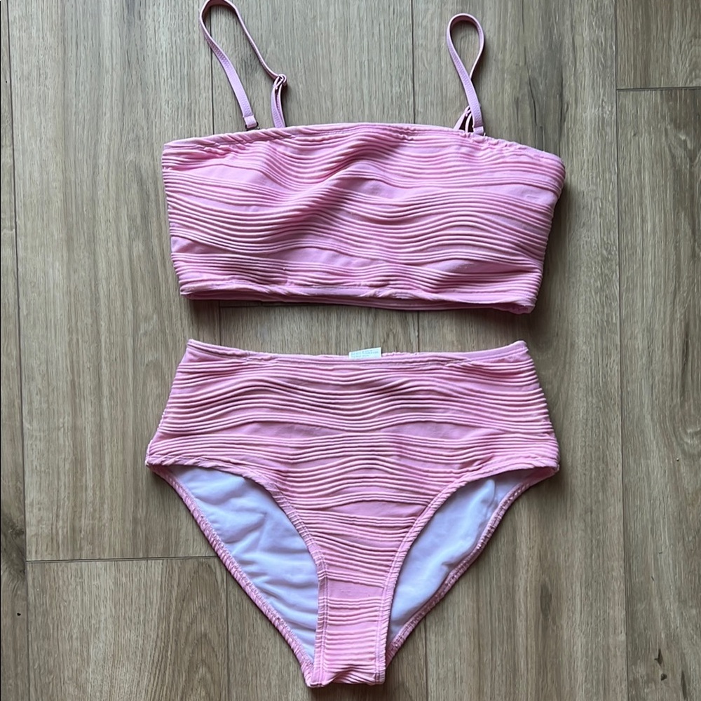 NWOT Pink Queen Bandeau Bikini Set